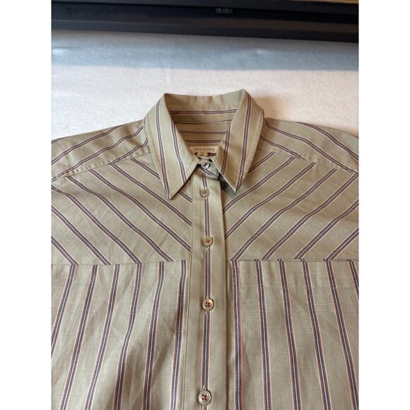 Vintage Pilcro Beige & Red Striped Button-Up Shirt - Picture 4 of 14